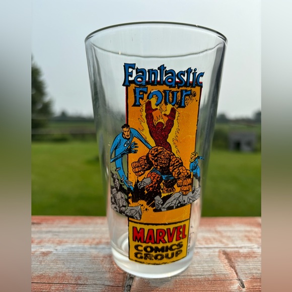 Lot 3 verres Marvel Spider-Man, Hulk et Fantastic 4 +1 rare DC Comics Super Man - Picture 2 of 7